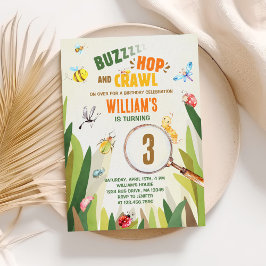 水彩 虫少年 誕生日 招待状