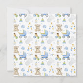 水彩 赤ちゃん男の子 招待状 (裏面)