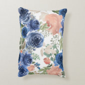 水彩(青とピンク)フローラアクセントピル アクセントクッション (裏面(縦))