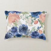 水彩(青とピンク)フローラアクセントピル アクセントクッション (裏面)