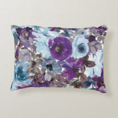 水彩（青と紫）フローラアクセント枕 アクセントクッション (裏面)
