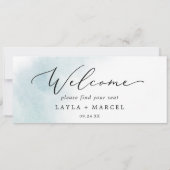 水彩（青）の座席ぶら下がった表ヘッダー (裏面)