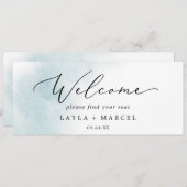 水彩（青）の座席ぶら下がった表ヘッダー (正面/裏面)