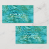 水彩（青）緑(芸術的Watercolor Blue) 名刺 (正面/裏面)