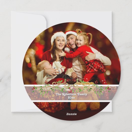 水彩《鳥》アメリカゴガラバーズメリークリスマスリース シーズンカード (裏面)