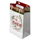 水彩《鳥》アメリカゴガラバーズメリークリスマスリース スモールペーパーバッグ (正面アングル)