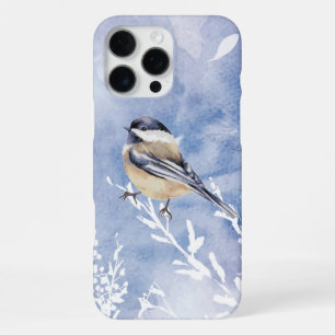 水彩《鳥》アメリカゴガラ冬の雪林バード iPhone 16 PRO MAXケース