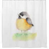 水彩《鳥》アメリカゴガラ シャワーカーテン (正面)