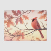 水彩（鳥）ショウジョウコウカンチョウと紅葉の分離 薄葉紙 (正面)