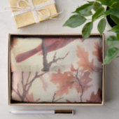 水彩（鳥）ショウジョウコウカンチョウと紅葉の分離 薄葉紙 (ギフト)