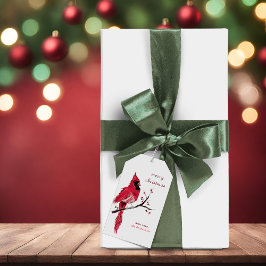 水彩（鳥）ショウジョウコウカンチョウクリスマスギフトタグ ギフトタグ