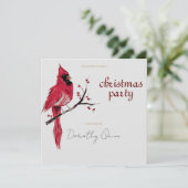 水彩(鳥)ショウジョウコウカンチョウクリスマスパーティー 招待状 (スタンド正面)