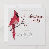 水彩(鳥)ショウジョウコウカンチョウクリスマスパーティー 招待状 (正面)