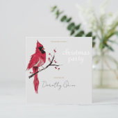 水彩（鳥）ショウジョウコウカンチョウクリスマスパーティー 招待状 (スタンド正面)