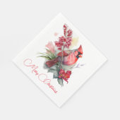 水彩（鳥）ショウジョウコウカンチョウクリスマス スタンダードランチョンナプキン (角)