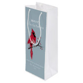 水彩（鳥）ショウジョウコウカンチョウクリスマス ワインギフトバッグ (裏面アングル)