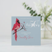 水彩（鳥）ショウジョウコウカンチョウサプライズバースデーパーティー 招待状 (スタンド正面)