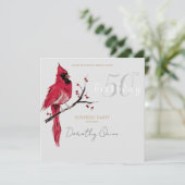 水彩（鳥）ショウジョウコウカンチョウサプライズバースデーパーティー 招待状 (スタンド正面)