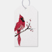 水彩（鳥）ショウジョウコウカンチョウハッピーバースデー ギフトタグ (裏面)