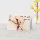 水彩(鳥)ショウジョウコウカンチョウ悔やみや弔慰 カード (黄色い花)