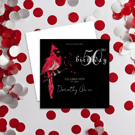 水彩（鳥）ショウジョウコウカンチョウ誕生日パーティー 招待状