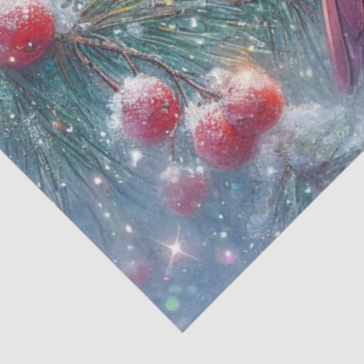 水彩(鳥)ショウジョウコウカンチョウ雪の森のデコページ 薄葉紙 (詳細)