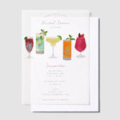 水彩 cocktail パーティードリンク 披露宴 ベラム紙招待状 (オフセット)