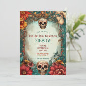 💀🎉 水彩 Día de Muertos パーティー招待状 招待状 (スタンド正面)