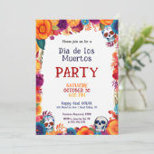 💀🎉 水彩 Día de Muertos パーティー招待状 招待状 (スタンド正面)