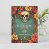 💀🎉 水彩 Día de Muertos パーティー招待状 招待状 (スタンド正面)