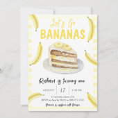 水彩 Let's Go Bananas 誕生日パーティー 招待状 (正面)