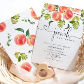 水彩 Little peach がやってくる ベビーシャワー 招待状