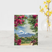 水彩 Mt.フードとバラ オーダーメイド カード (黄色い花)