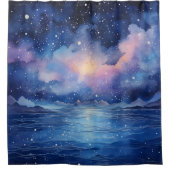 水彩 surreal 天体的な海景 シャワーカーテン (正面)