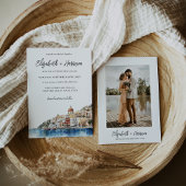 水彩Amalfi Coast Italy結婚の写真 招待状