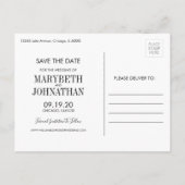 水彩Anemoneスクリプト日付ポストカードの保存 案内ポストカード (裏面)