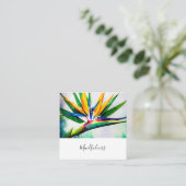 *~*水彩AP10フラワーバード・オブ・パラダイスQR 23 スクエア名刺 (スタンド正面)