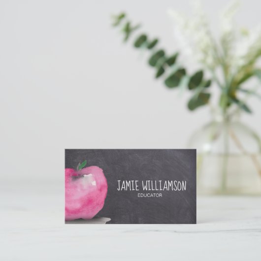 水彩APPLEアートエデュケーター先生 名刺 (スタンド正面)