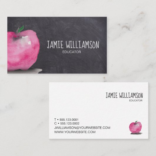 水彩APPLEアートエデュケーター先生 名刺 (正面/裏面)