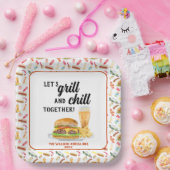 水彩BBQフード、ドリンク&デザートパーティー ペーパープレート (パーティー)