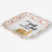 水彩BBQフード、ドリンク&デザートパーティー ペーパープレート (傾斜あり)