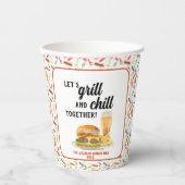 水彩BBQフード、ドリンク&デザートパーティー 紙コップ (正面)