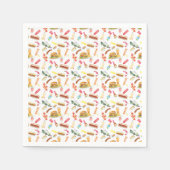 水彩BBQフード&ドリンク&デザート柄 スタンダードカクテルナプキン (正面)