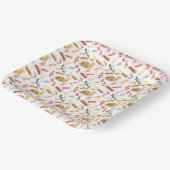 水彩BBQフード&ドリンク&デザート柄 ペーパープレート (傾斜あり)