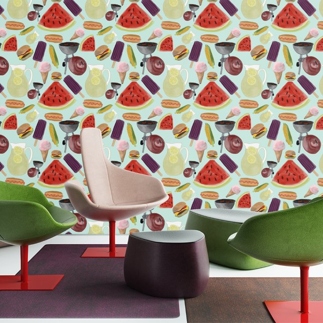 水彩BBQ 壁紙 (クリエイターアップロード済み)