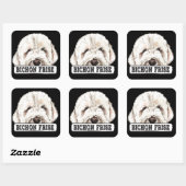 水彩Bichon Frise スクエアシール (シート)