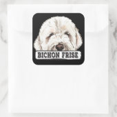 水彩Bichon Frise スクエアシール (バッグ)
