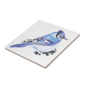 水彩Blue Jay鳥の野生生物自然アート タイル (側面)