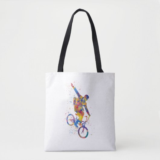 水彩bmxライダー トートバッグ (正面)