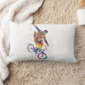水彩bmxライダー ランバークッション (ブランケット)